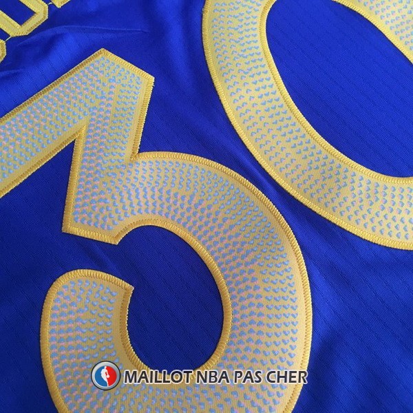 Maillot Authentique Navidad Golden State Warriors Curry 30 2016-17 Bleu